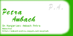 petra ambach business card